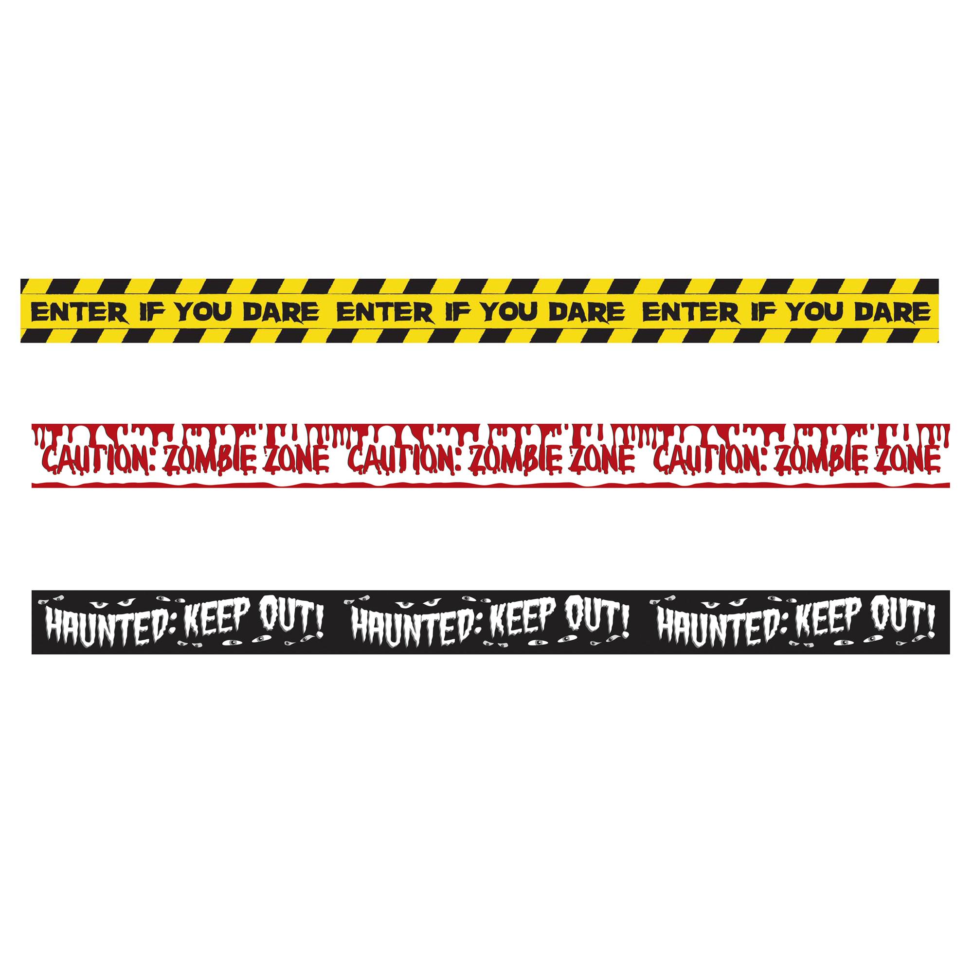 Halloween Fright Plastic Tape Banners 30ft Decorations - Party Centre