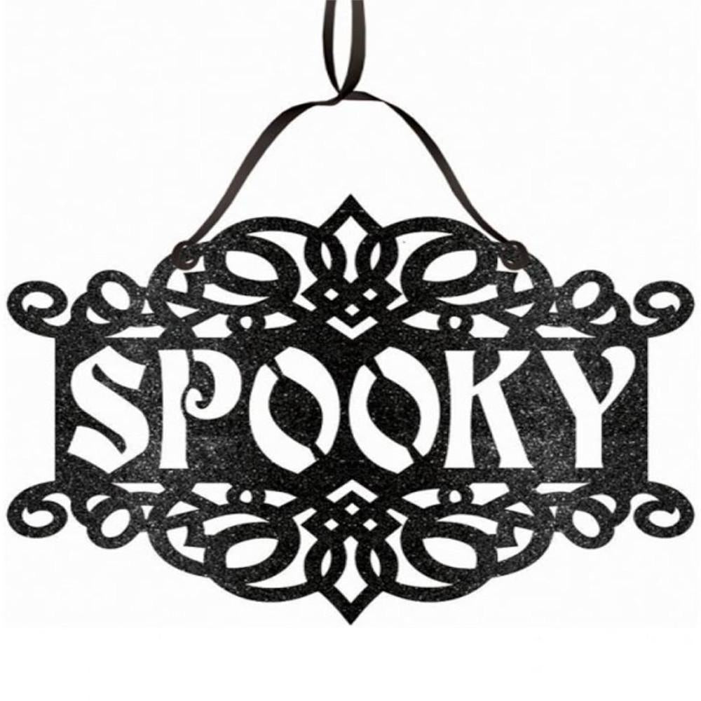 Spooky Sign With Ribbon Cutout Decorations - Party Centre