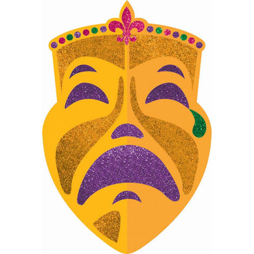 Tragedy Glitter Cutout 12 x 8in Decorations - Party Centre