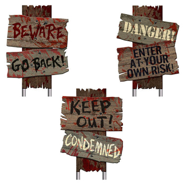Cemetery Sidewalk Signs Decorations - Party Centre