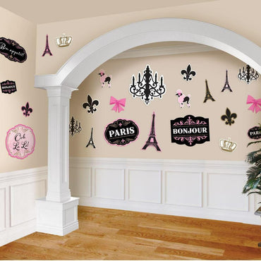 A Day In Paris Mega Value Card Cutouts Decorations - Party Centre