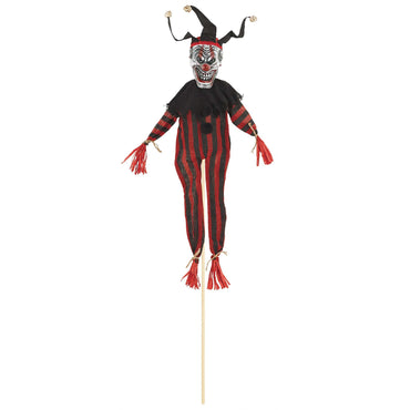 Scary Clown Fabric & Plastic Yard Stake 46in Decorations - Party Centre