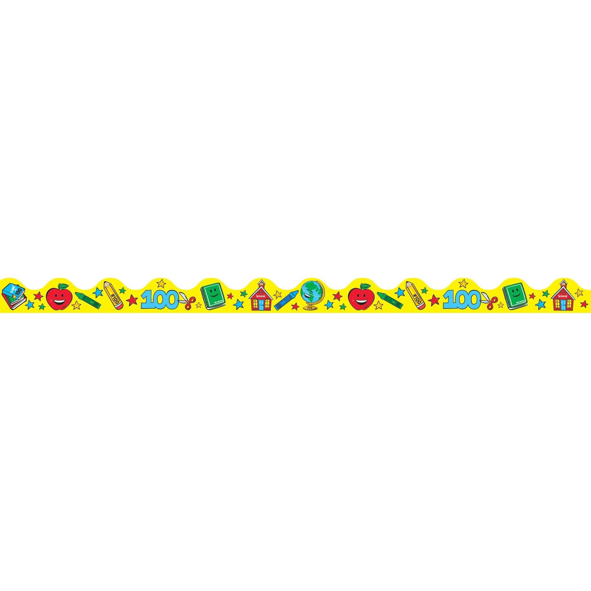 100th Day Of School Bulletin Borders 12pcs Decorations - Party Centre