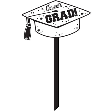 School Colors White Lawn Sign Decorations - Party Centre