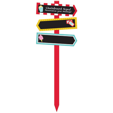 Carnival Chalkboard Yard Stake Decorations - Party Centre