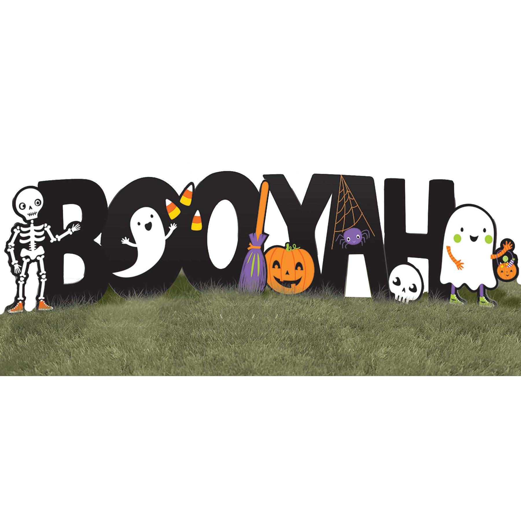 Halloween Boo-Yah! Corrugate & Plastic Yard Sign Decorations - Party Centre