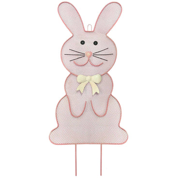 Bunny Mesh And Metal Yard Stake Decorations - Party Centre