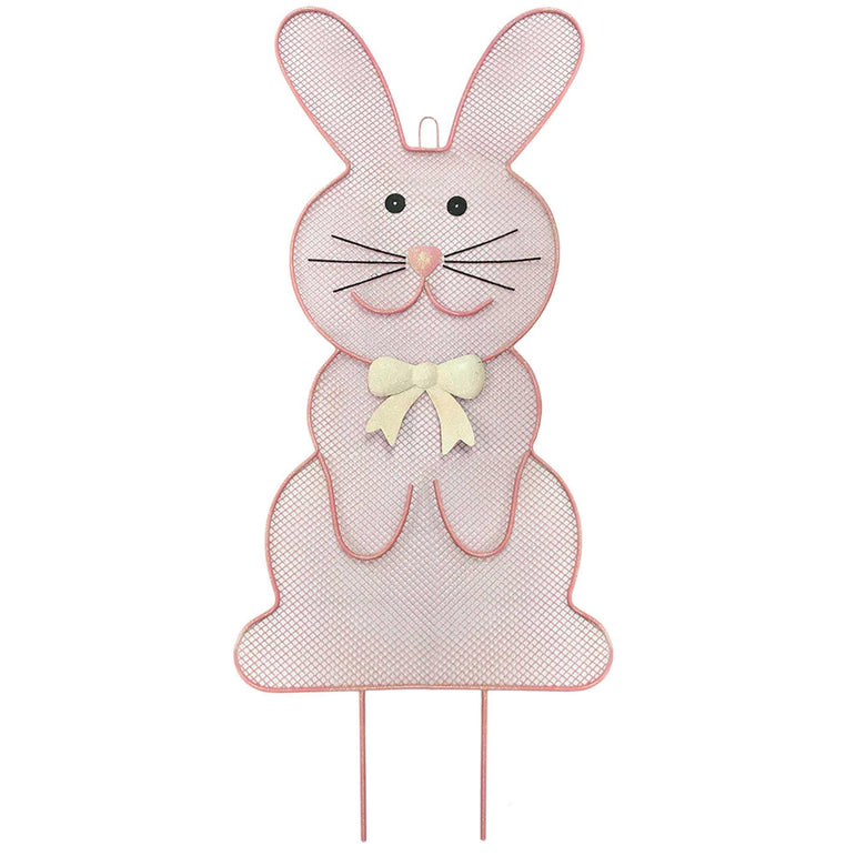 Bunny Mesh And Metal Yard Stake Decorations - Party Centre
