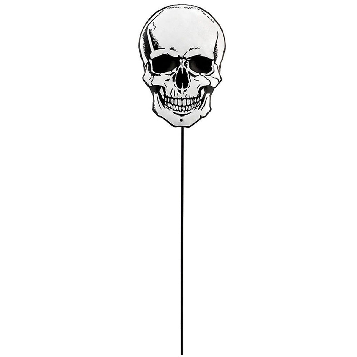 Skull Metal Yard Stake 23in Decorations - Party Centre