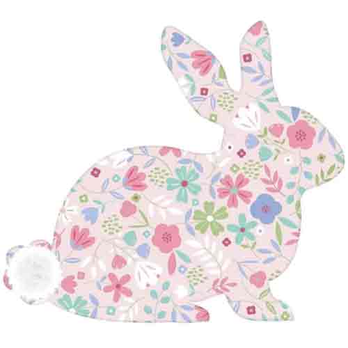 Floral Bunny Cutout with Tail Paper Marabou