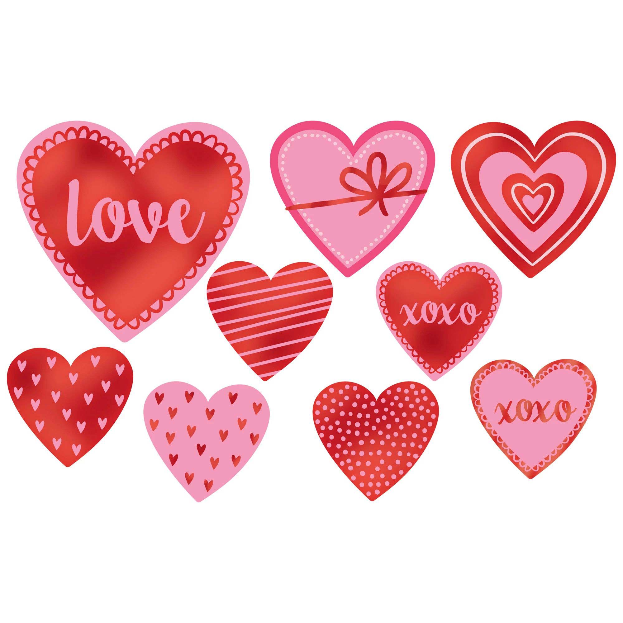 Valentines Glitter Cutout 9pcs