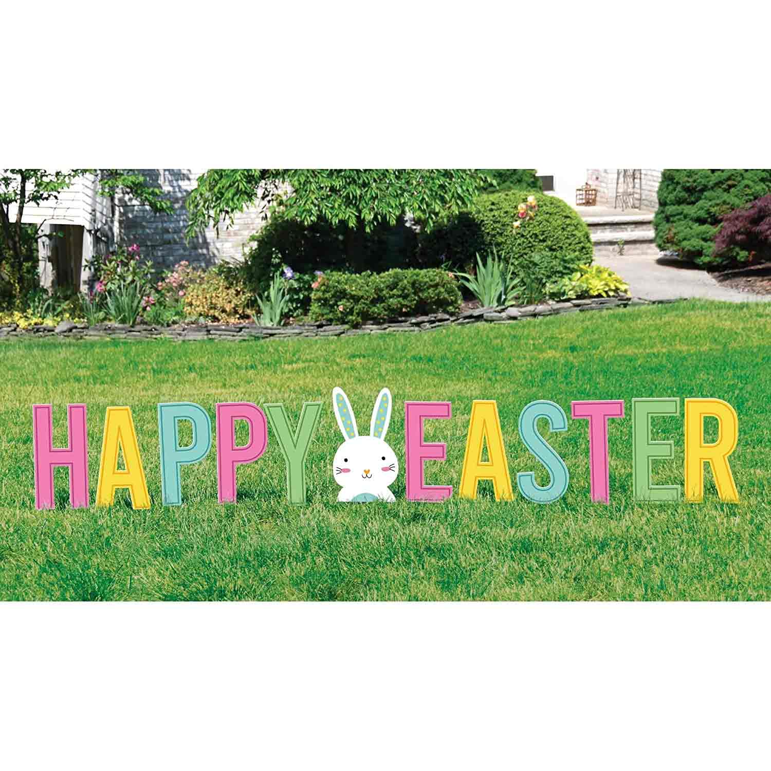 Happy Easter Yard Signs Corrugated Plastic, 11pcs
