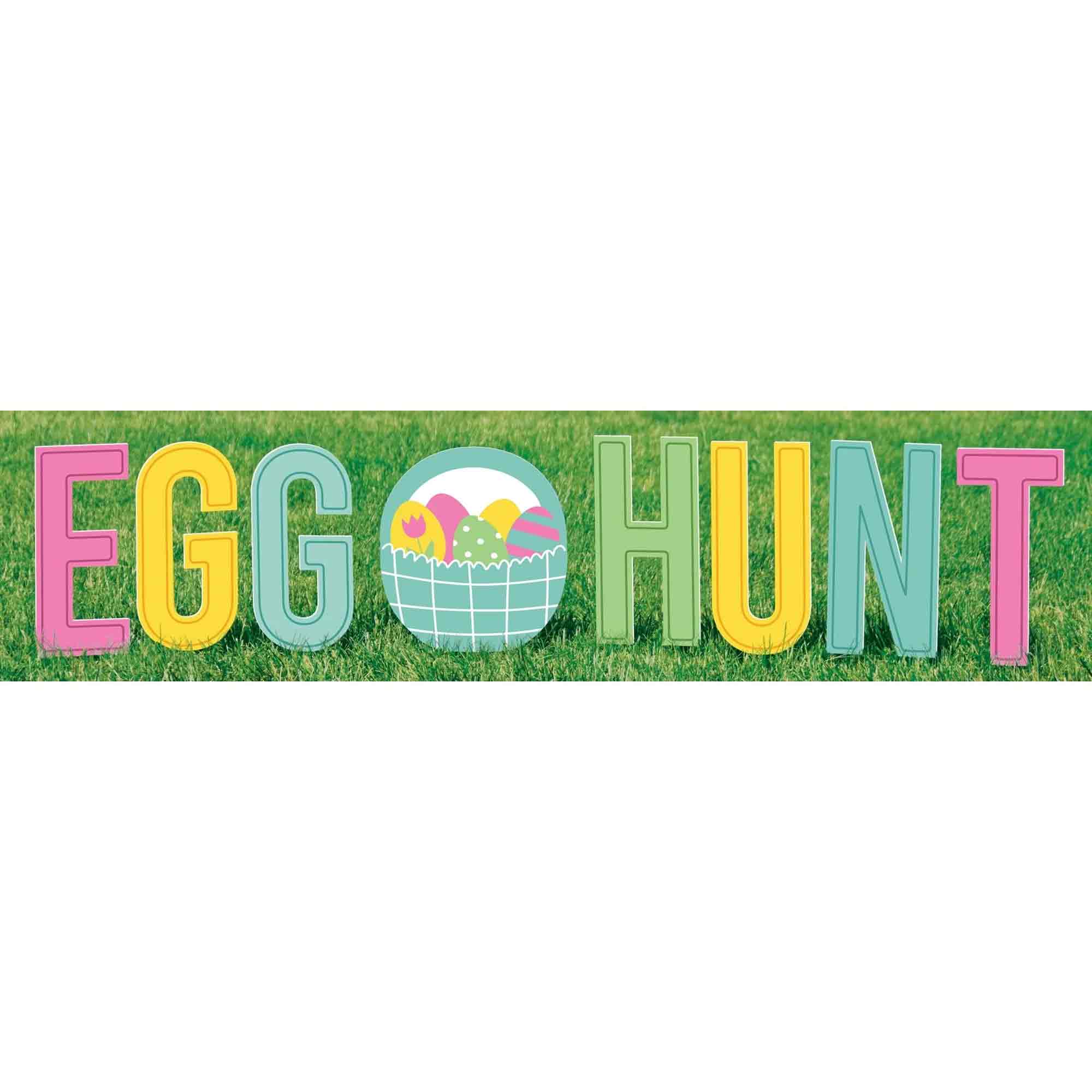 Egg Hunt Yard Signs Corrugated Plastic, 9pcs