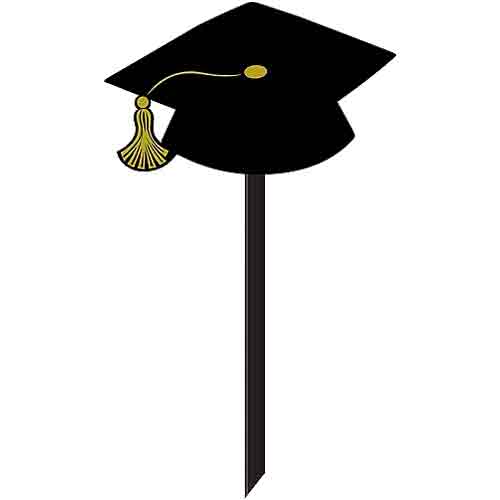Stick Graduation Cap Value Yard Sign 1pc