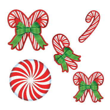 Glitter Candy Cane Mega Value Pack Cutouts 20pcs Decorations - Party Centre