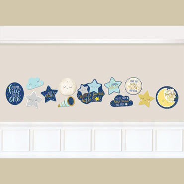 Twinkle Little Star Cutouts 12pcs Decorations - Party Centre