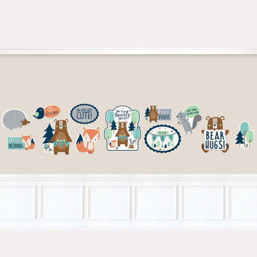 Bear-ly Wait Boy Cutouts 12pcs Decorations - Party Centre