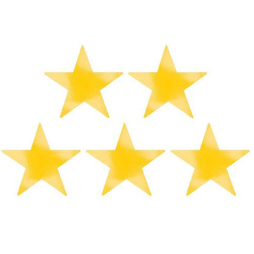 Yellow Sunshine  Star Foil Cutout 9in 5pcs Decorations - Party Centre