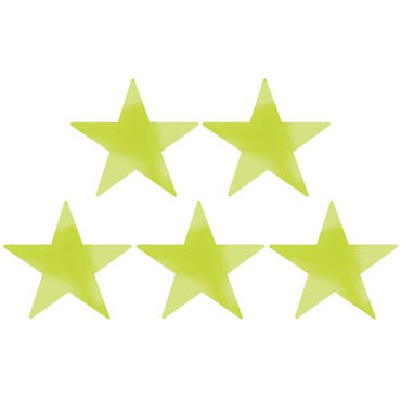 Kiwi Green Star Foil Cutout 9in 5pcs Decorations - Party Centre