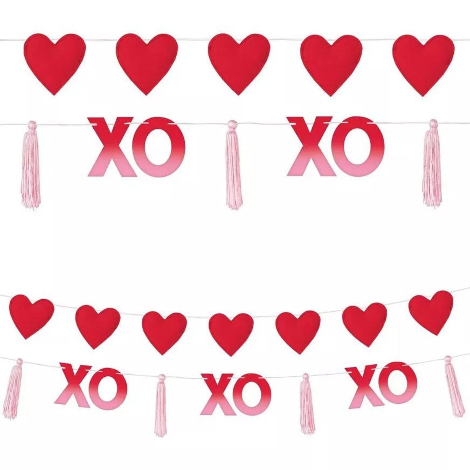 Xoxo Tassel & Stuffed Hearts Banner Set