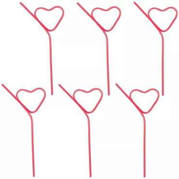 Heart Shaped Silly Straws 12pcs