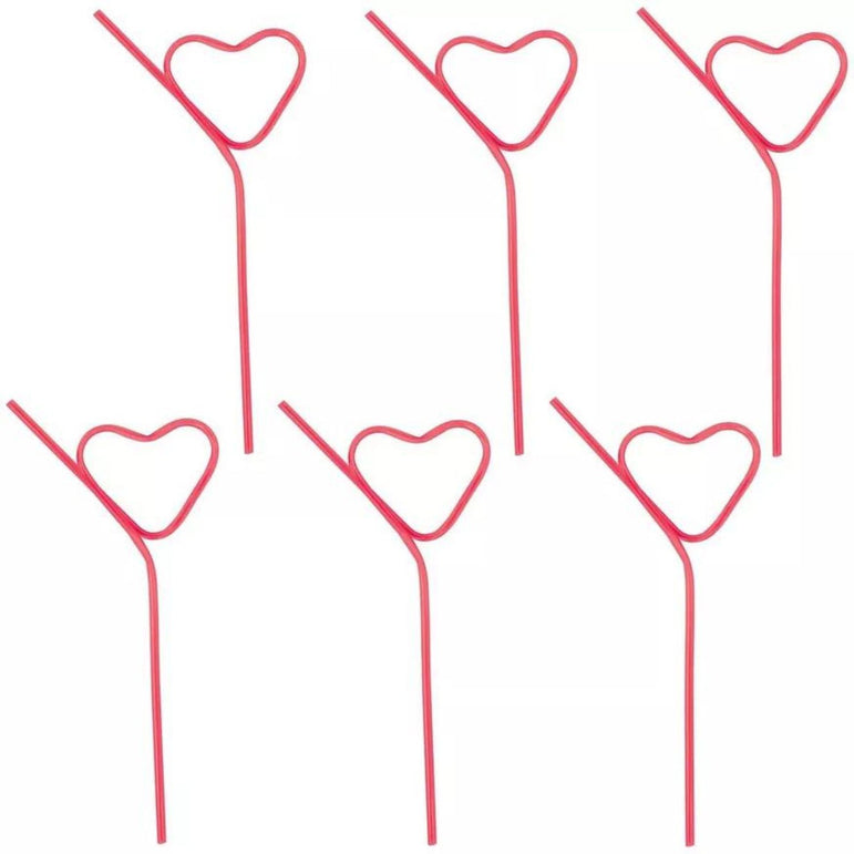Heart Shaped Silly Straws 12pcs