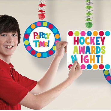 Cabana Dot Personalized Dangling Cutouts 3pcs Decorations - Party Centre