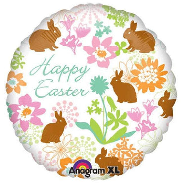 Bunny Silhouettes Foil Balloon 18in Balloons & Streamers - Party Centre