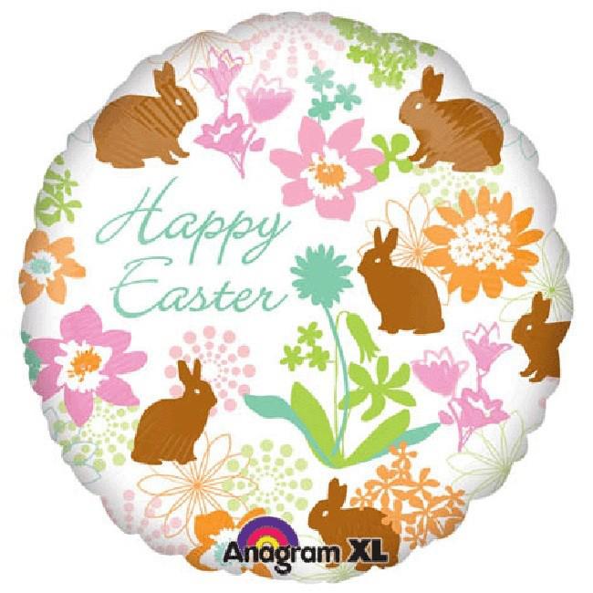 Bunny Silhouettes Foil Balloon 18in Balloons & Streamers - Party Centre