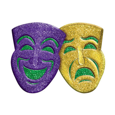Comedy/Tragedy Glittler 3D Decoration 15 x 21in Costumes & Apparel - Party Centre