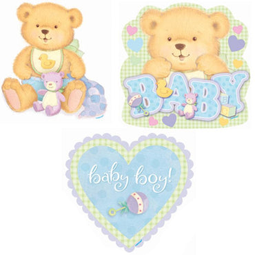 Bear Boy Cutouts 6pcs Decorations - Party Centre