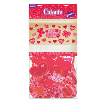 Valentine Printed Paper Cutouts 36pcs Decorations - Party Centre