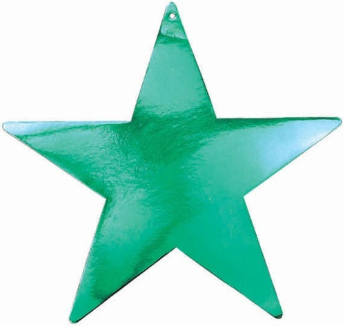Green Star Foil Cutout 9in Decorations - Party Centre