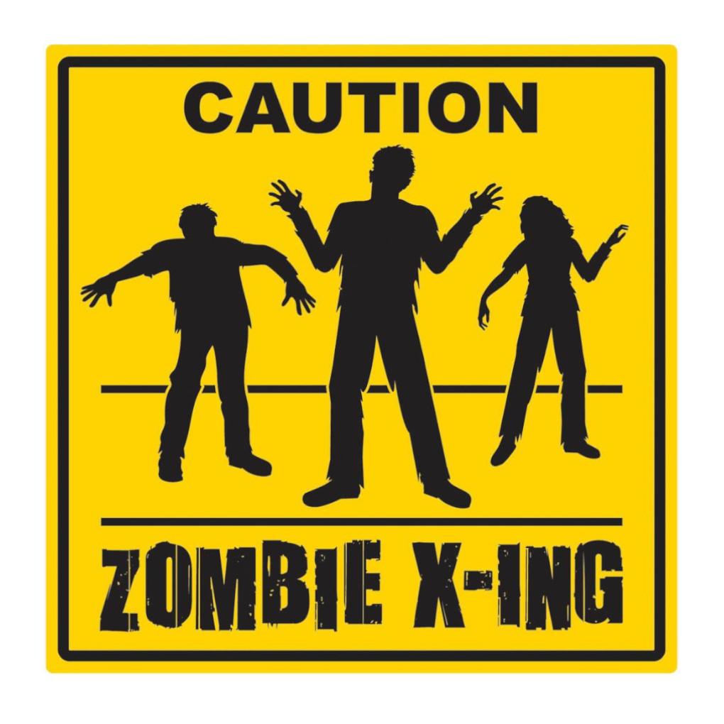 Zombie Crossing Cutout 15in Decorations - Party Centre