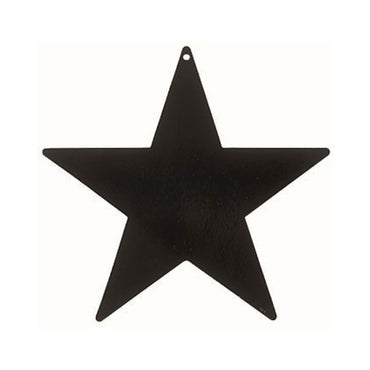 Jet Black Star Foil Cutout 15in Decorations - Party Centre