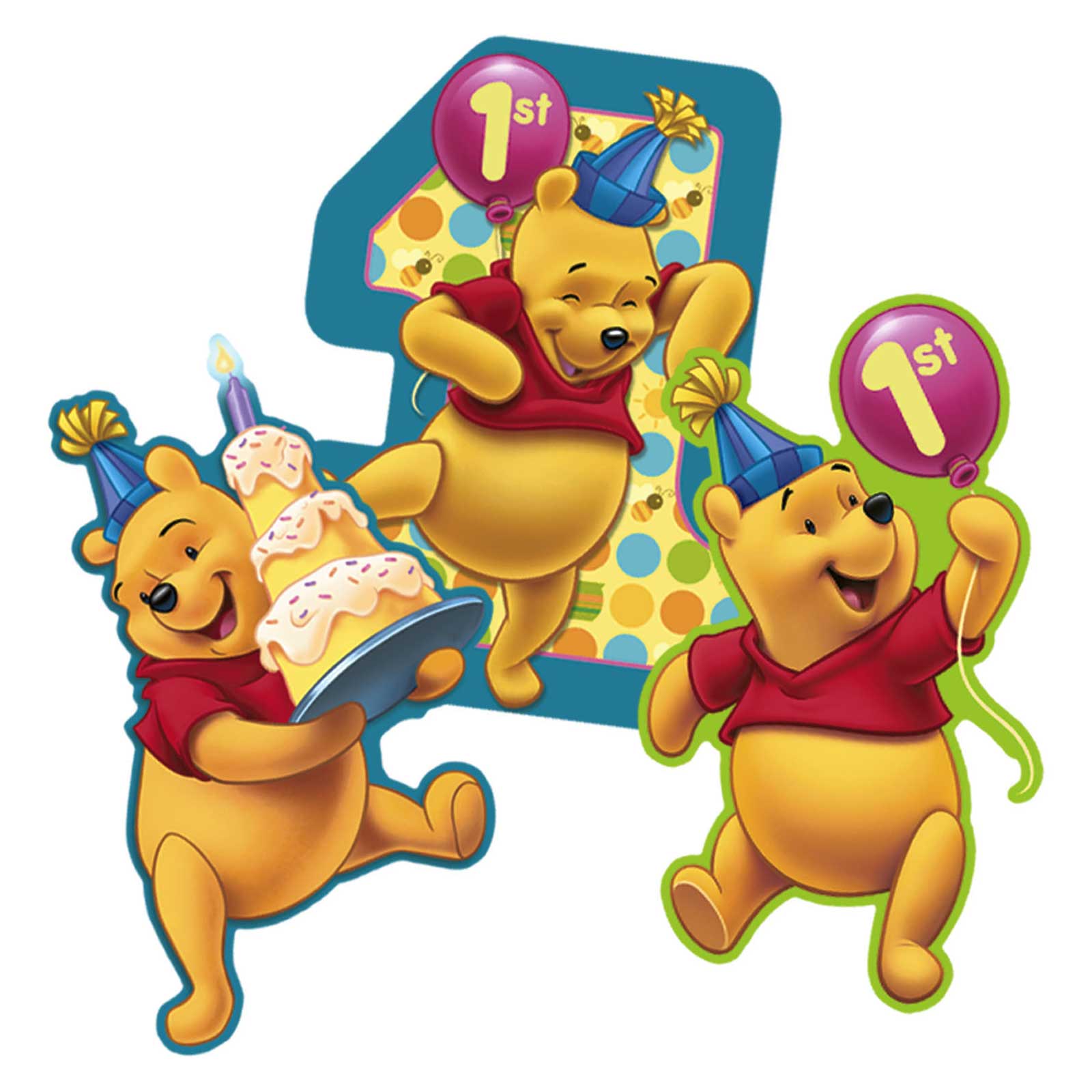 Pooh's 1st Birthday Wall Decorations 3pcs Decorations - Party Centre