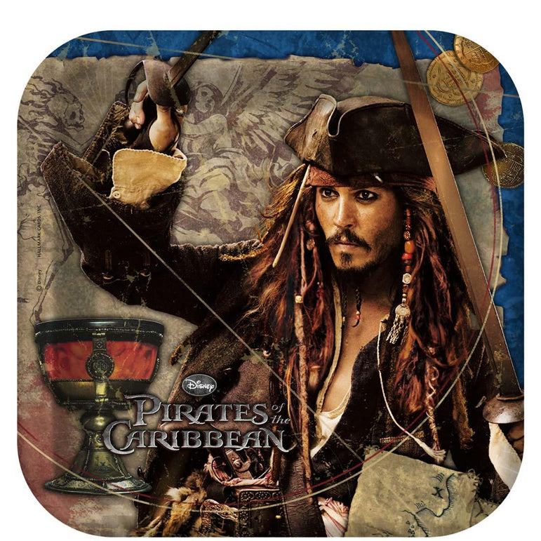 Pirates Of The Caribbean Dinner Plates 8pcs Printed Tableware - Party Centre