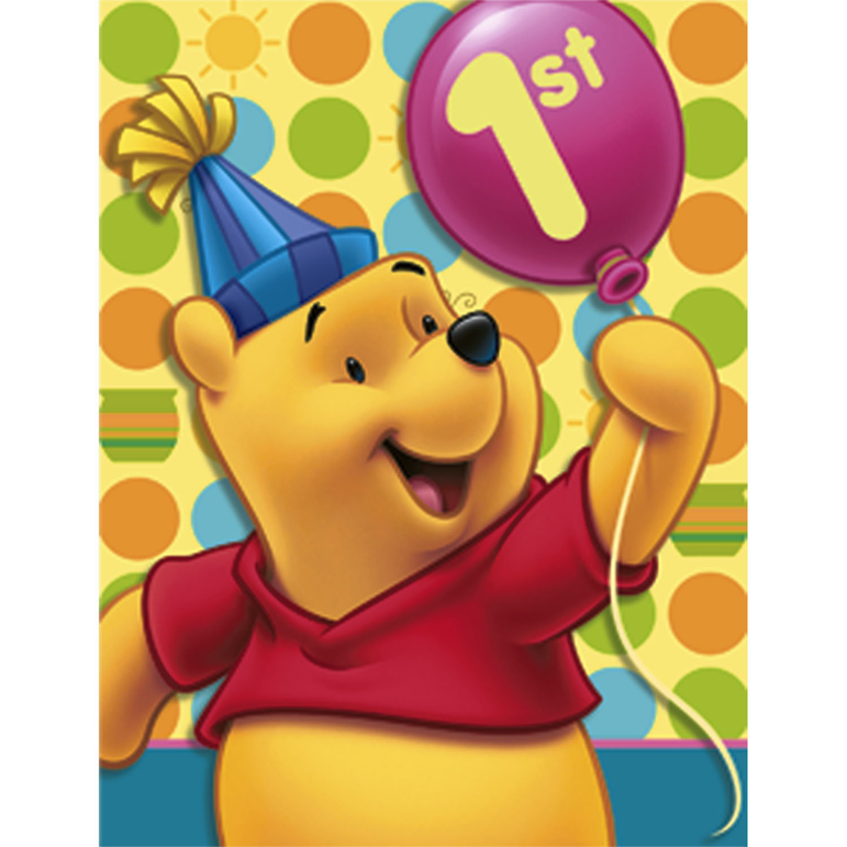 Shop Now Pooh's 1st Birthday Invitation Cards 8pcs - Party Centre, UAE 2024