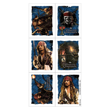 Pirates Of The Caribbean Stickers 4pcs Favours - Party Centre