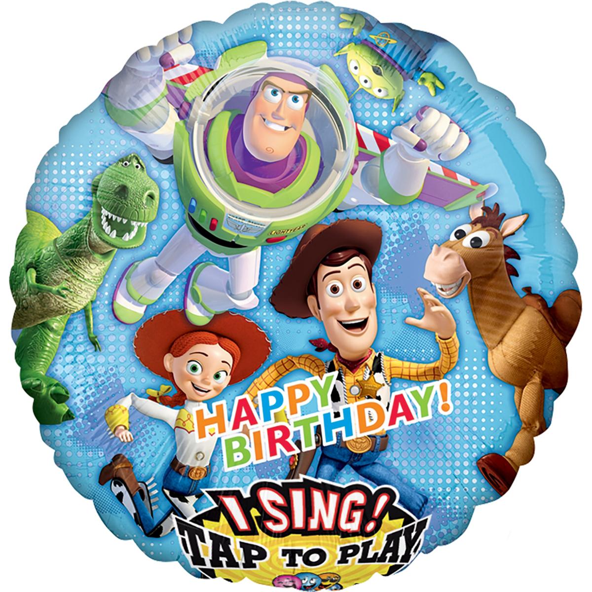Buzz Lightyear Happy Birthday Sing-A-Tune Foil Balloon 28in Balloons & Streamers - Party Centre