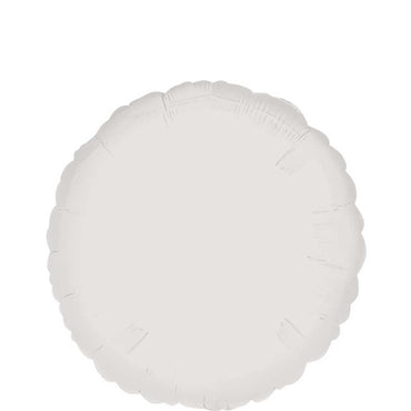 Metallic White Round Foil Balloon 18in Balloons & Streamers - Party Centre