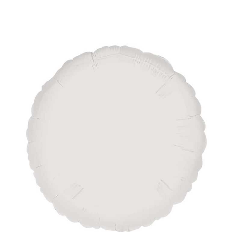 Metallic White Round Foil Balloon 18in Balloons & Streamers - Party Centre