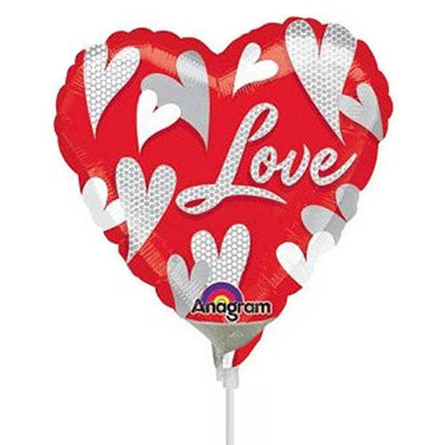 Swirl Hearts Love Foil Balloon 9in Balloons & Streamers - Party Centre