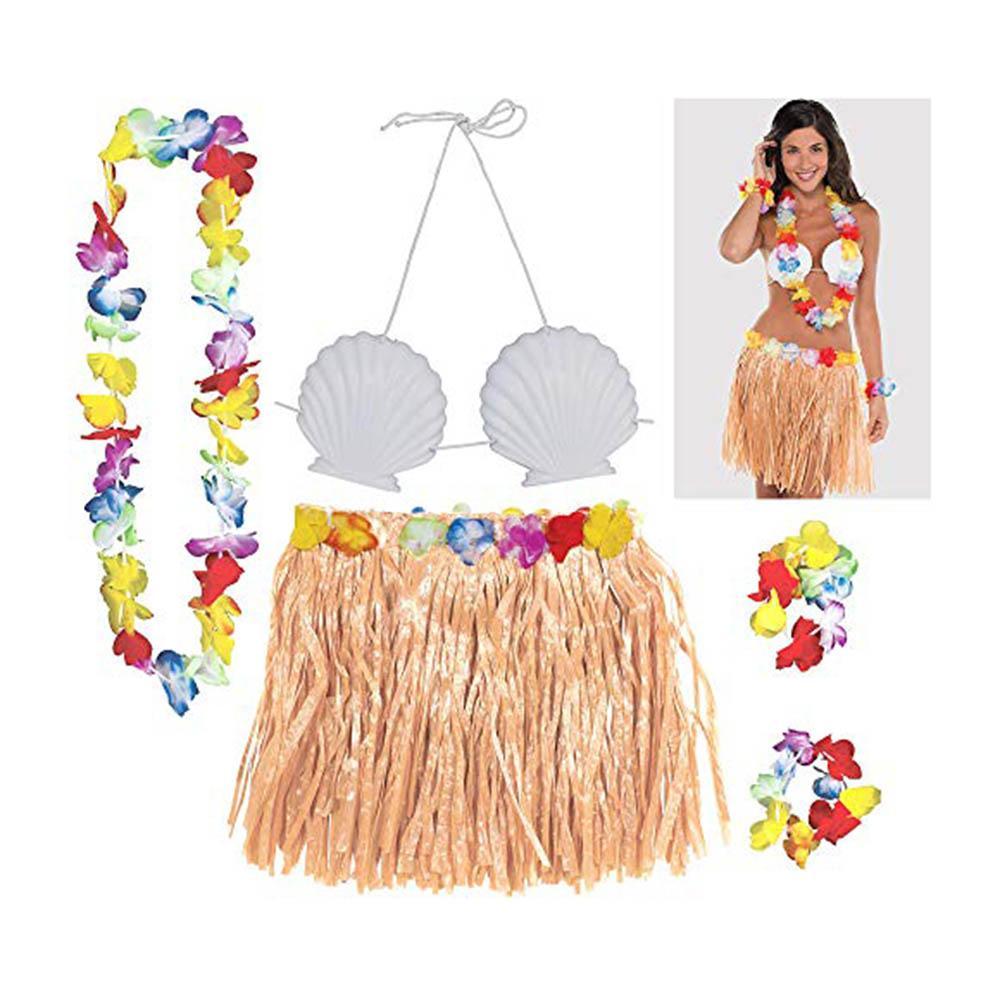 Adult Hula Skirt Kit Shell Costumes & Apparel - Party Centre