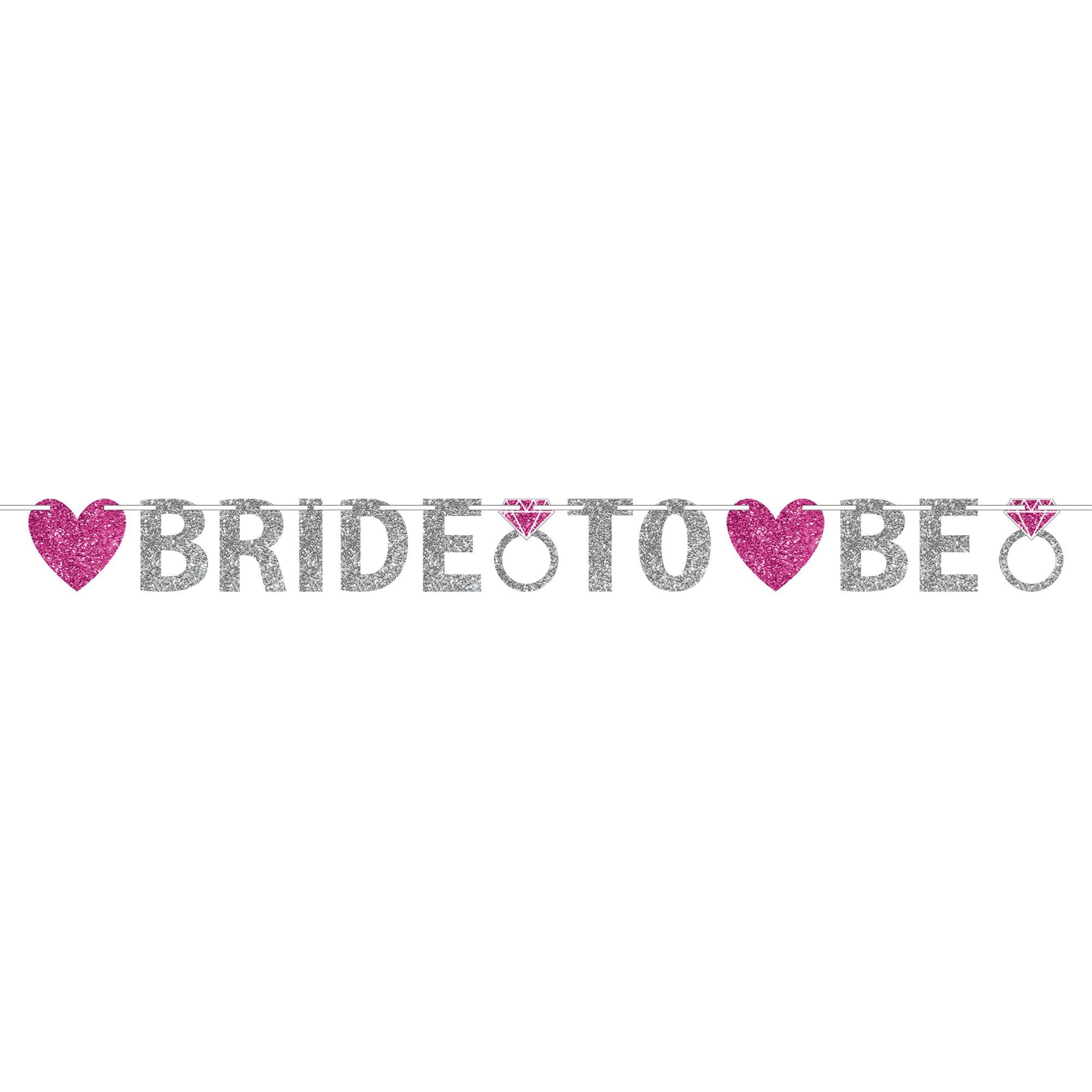 Bride To Be Glitter Party Banner Decorations - Party Centre