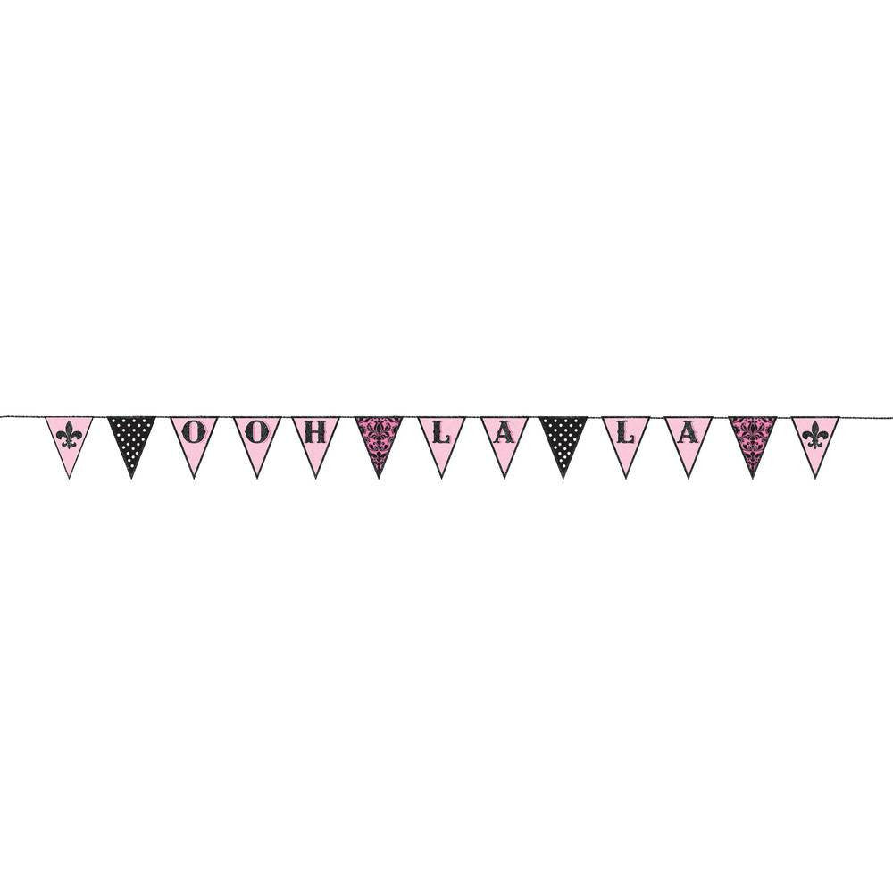 A Day In Paris Fabric Pennant Banner Decorations - Party Centre