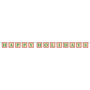 Happy Holidays Letter Banner Decorations - Party Centre