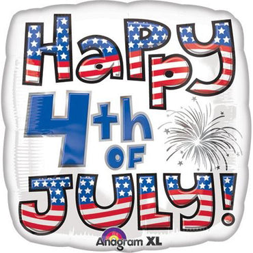 Patriotic 4th Of July Foil Balloon 18in Balloons & Streamers - Party Centre