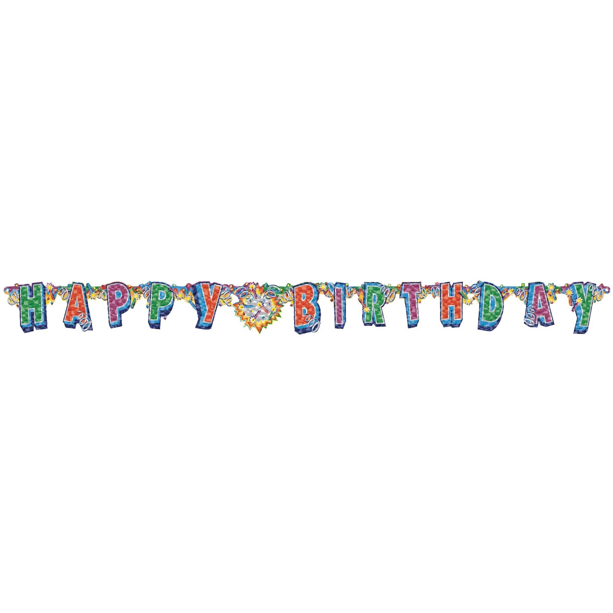 Birthday Explosion Prismatic Letter Banner Decorations - Party Centre
