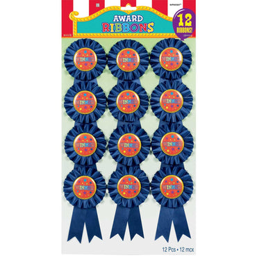 Rosette Winner Award Ribbons 6in, 12pcs Party Accessories - Party Centre